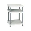 Printer Stands And Carts Safco Wave 3-Shelf Plastic/Poly Mobile Printer Stand With Lockable Wheels, Light Gray/Charcoal (1860GR)