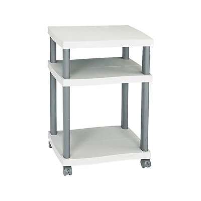 Safco Wave 3-Shelf Plastic/Poly Mobile Printer Stand with Lockable Wheels, Light Gray/Charcoal (1860GR) Printer Stands And Carts Safco Wave 3-Shelf Plastic/Poly Mobile Printer Stand With Lockable Wheels, Light Gray/Charcoal (1860GR) -Avery shop sp43812625 s7
