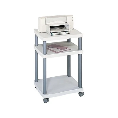 Safco Wave 3-Shelf Plastic/Poly Mobile Printer Stand with Lockable Wheels, Light Gray/Charcoal (1860GR) Printer Stands And Carts Safco Wave 3-Shelf Plastic/Poly Mobile Printer Stand With Lockable Wheels, Light Gray/Charcoal (1860GR) -Avery shop sp43812626 s7