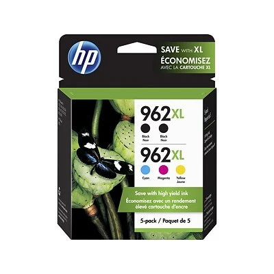 HP 962XL Twin Black, Cyan/Magenta/Yellow Ink Cartridges, High Yield, 5/Pack (6ZA57AN) HP 962XL Twin Black, Cyan/Magenta/Yellow Ink Cartridges, High Yield, 5/Pack (6ZA57AN) -Avery shop sp71198299 s7