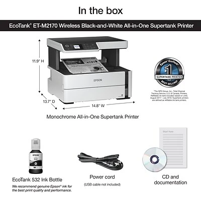 Printers Epson EcoTank® ET-M2170 Wireless Monochrome All-in-One SuperTank Printer - Image 6