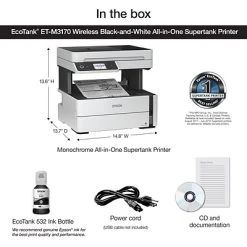 Printers Epson EcoTank® ET-M3170 Wireless Monochrome All-in-One SuperTank Printer -Avery shop sp88490596 s7